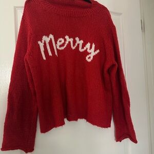 Wooden Ships Red 'Merry' Crew Neck Sweater